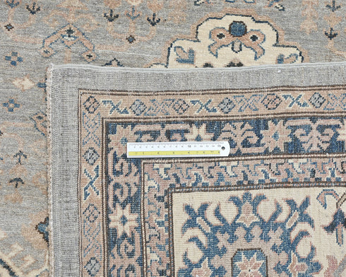 10x14 Kazak Gray Afghan Hand Knotted Geometric Wool Area Rug